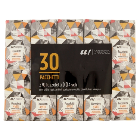 30 Pacchetti di Fazzoletti 4 Veli U! Confronta e Risparmia